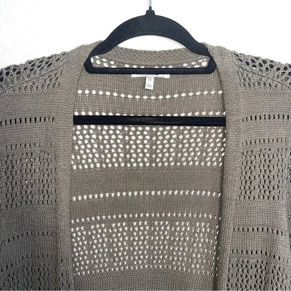 Maurices Olive Green Open Stitch Knit Duster Cardigan Xsmall Women’s - Picture 3 of 11